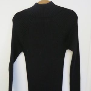 Reformation black ribbed mock neck sweater